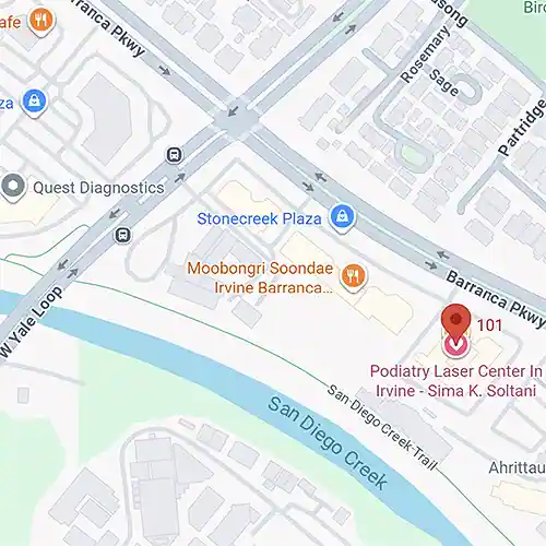 Map to Podiatrist Office in Irvine
